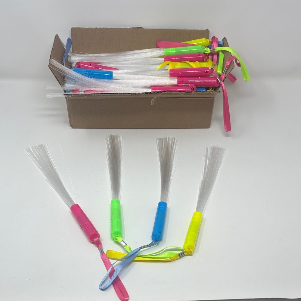 68 Colorful Fiber Optic Wands for Parties